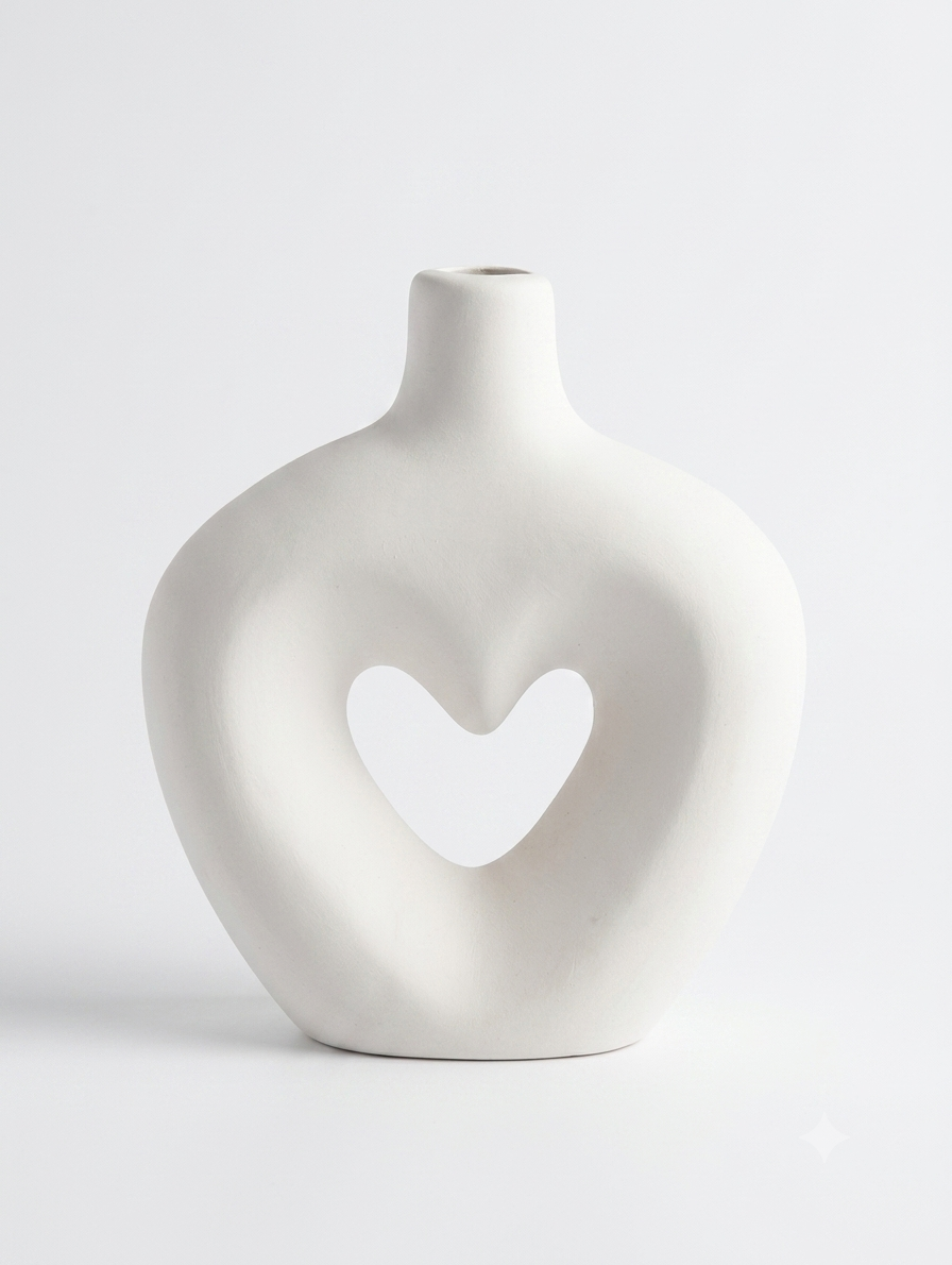 Nordic Heart Ceramic Vase