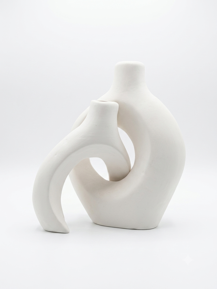 Interlocking Double Ceramic Vase